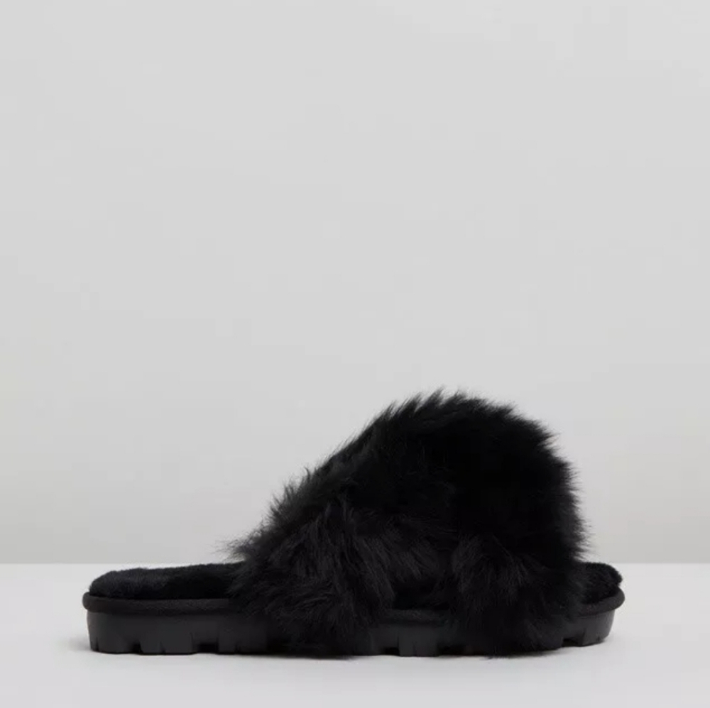 Authentic UGG Fuzzalicious Sheepskin Shearling Soft Fur Fluffy Slippers AU 5 - Picture 12 of 12